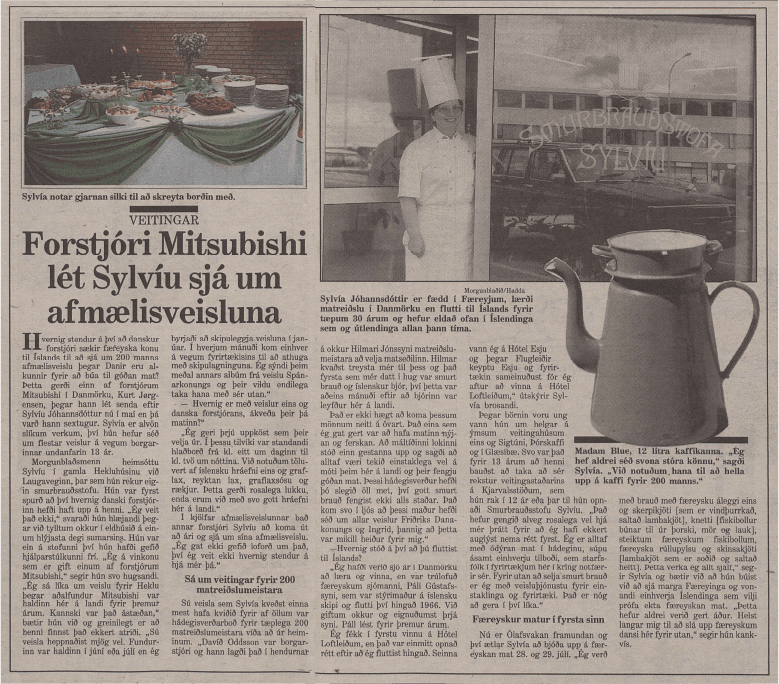 Eldri auglýsing frá Smurbrauðsstofu Sylvíu